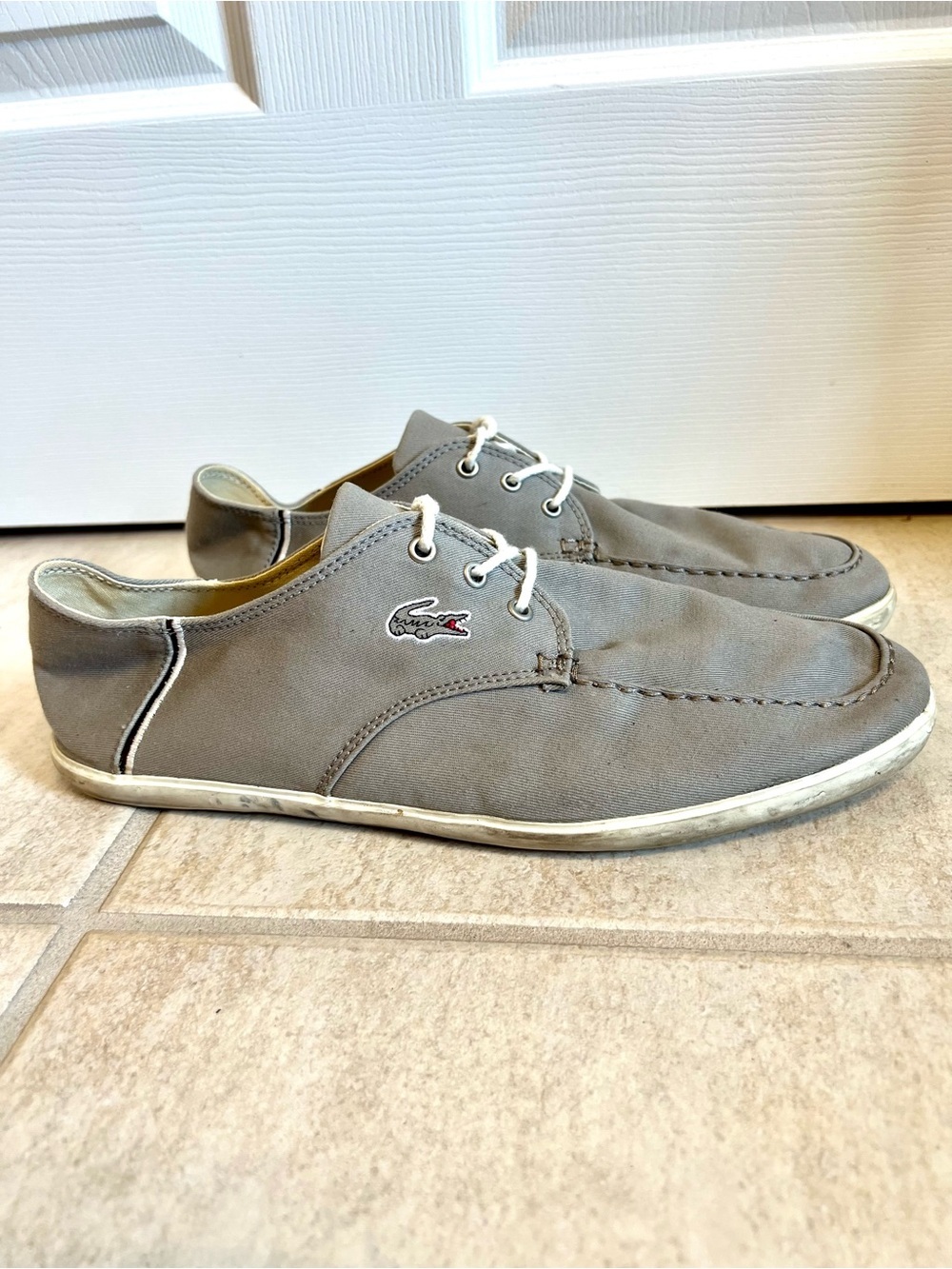 Lacoste Aristide Casual Canvas Boat Shoe Lightweight Breathable Twill Men 12 Us View 3